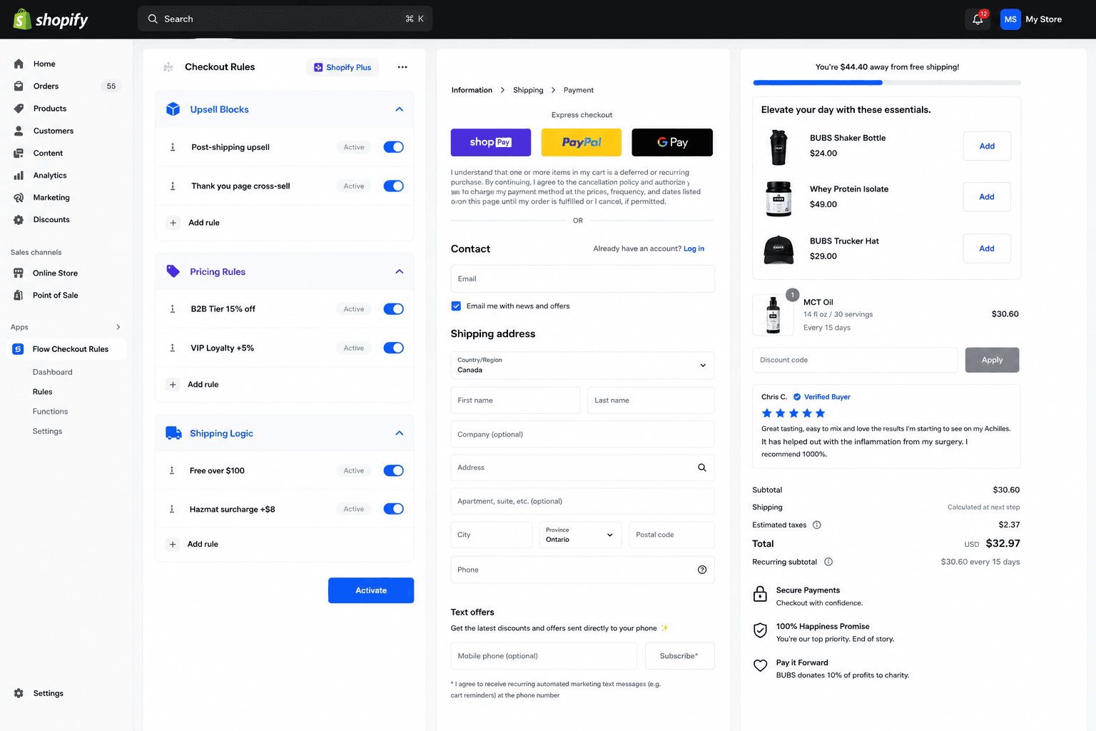Checkout Upsell, Conditional Pricing & Shipping — Checkout UI Extension preview
