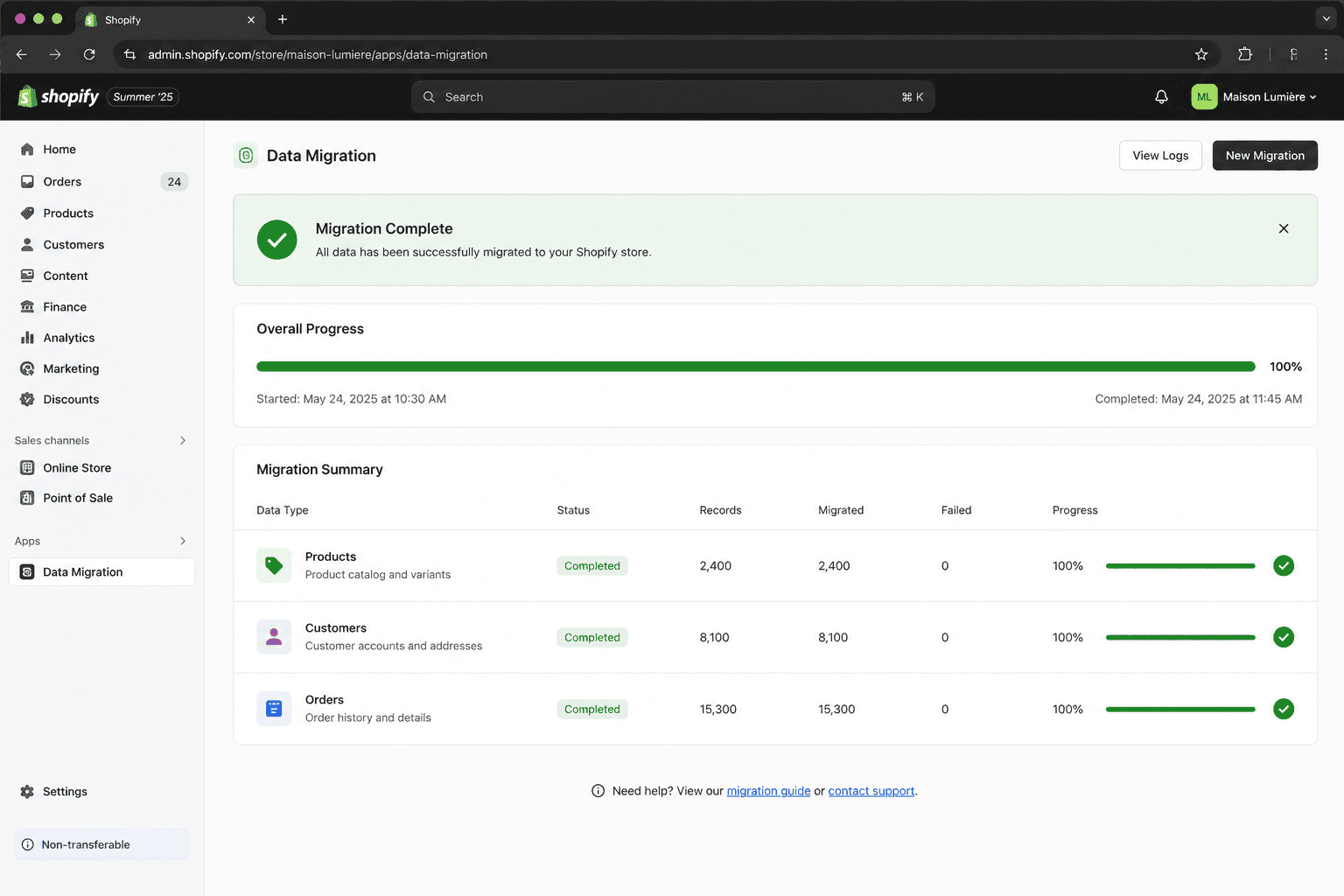 Shopify Migration