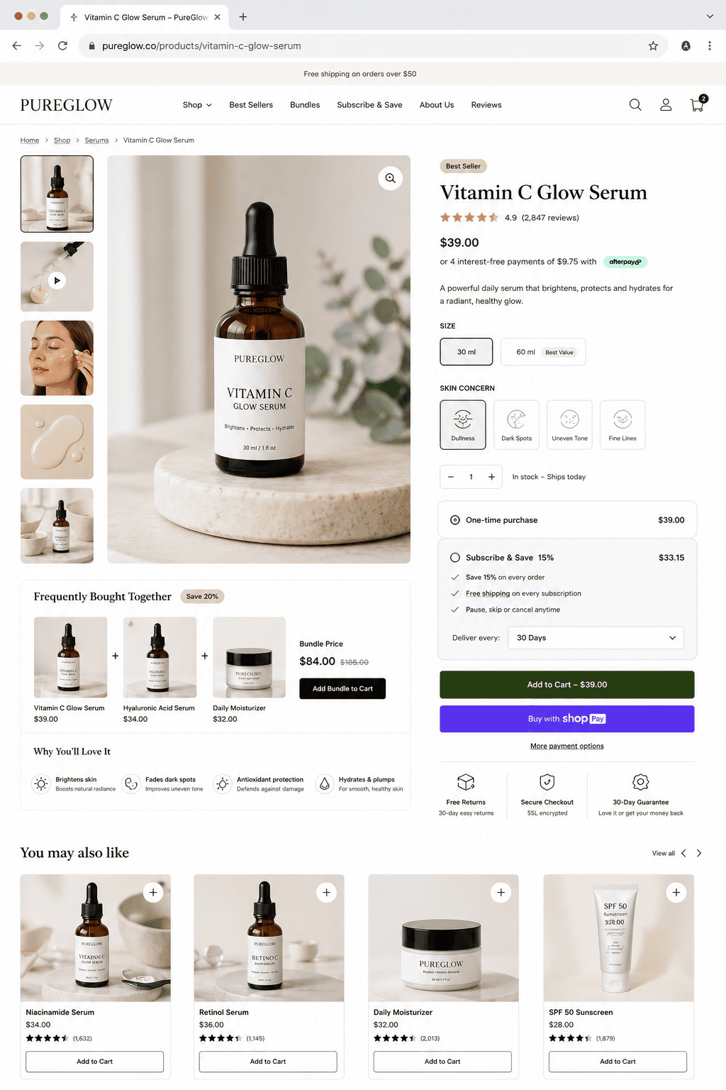 Conversion-Optimised PDP & PLP