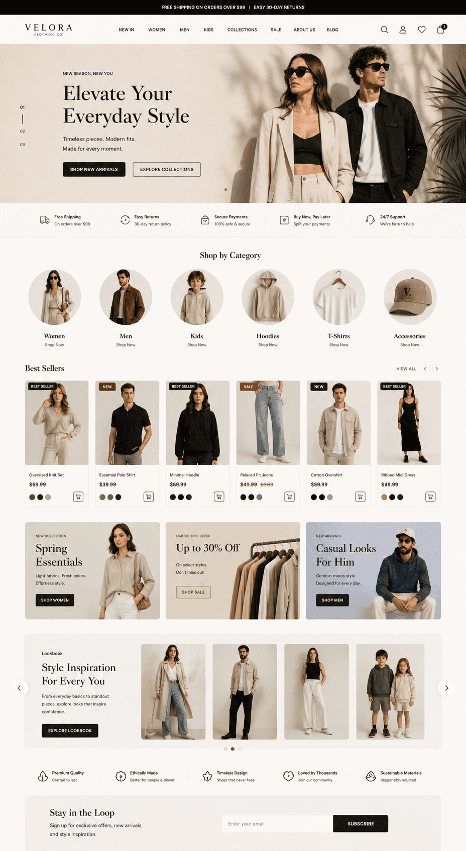Vela Apparel Shopify storefront